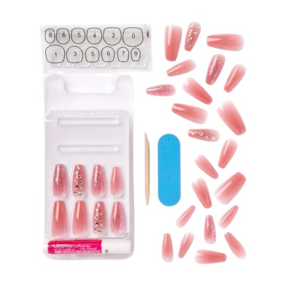 Kiss Jelly Fantasy Press-On Nails – Long, Clear Pink Style - Picture 2 of 6